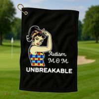 Autism Mom Unbreakable Puzzle Pieces Golf Towel thumb 1