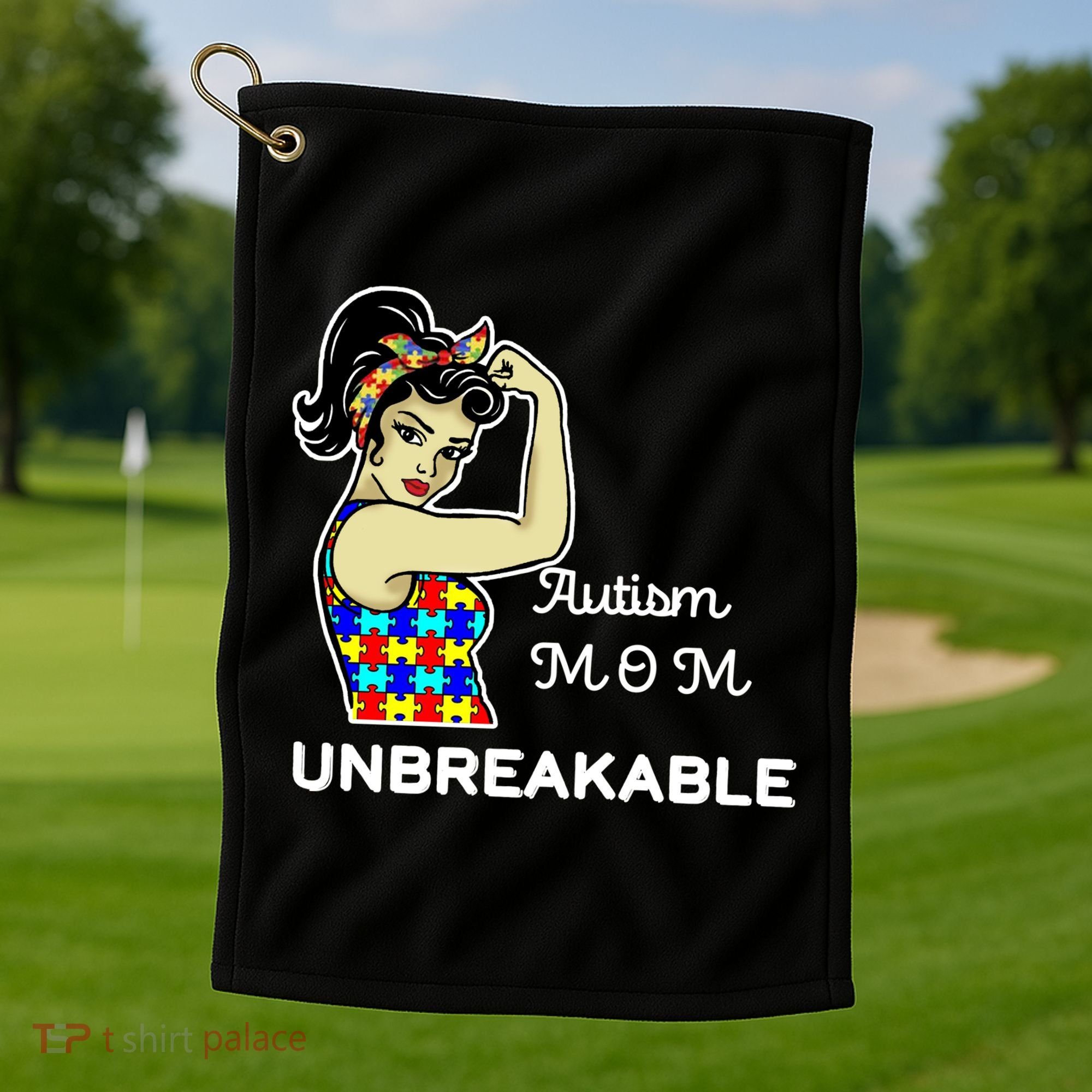 Autism Mom Unbreakable Puzzle Pieces Golf Towel