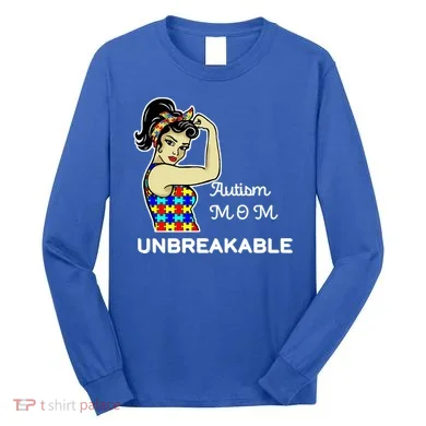 Autism Mom Unbreakable Puzzle Pieces Long Sleeve Shirt