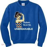 Autism Mom Unbreakable Puzzle Pieces Kids Sweatshirt thumb 0