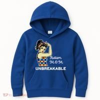 Autism Mom Unbreakable Puzzle Pieces Kids Hoodie thumb 0