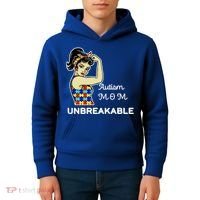 Autism Mom Unbreakable Puzzle Pieces Kids Hoodie thumb 4