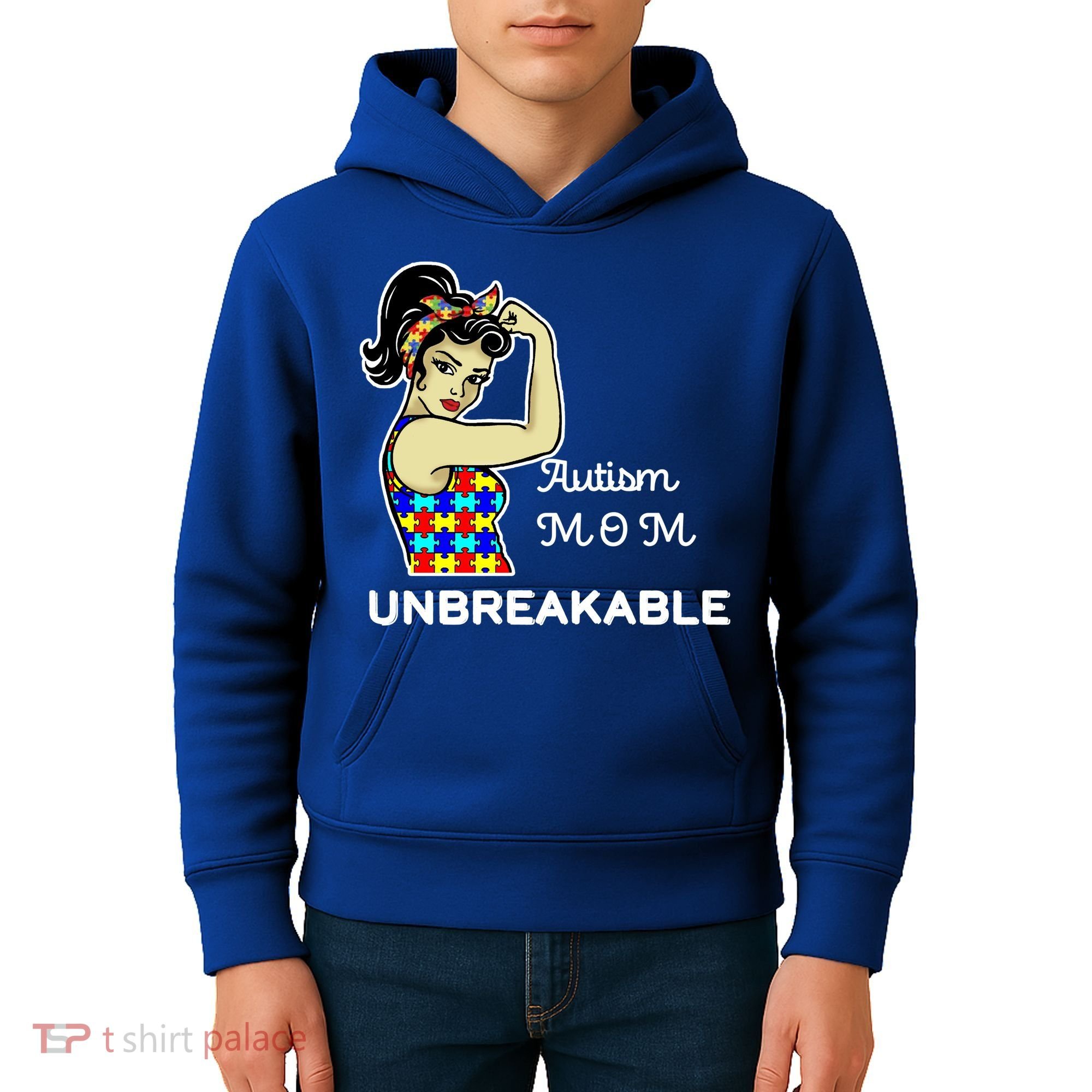 Autism Mom Unbreakable Puzzle Pieces Kids Hoodie