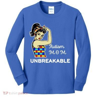 Autism Mom Unbreakable Puzzle Pieces Kids Long Sleeve Shirt