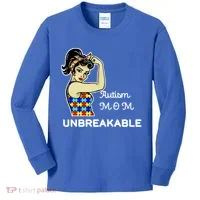 Autism Mom Unbreakable Puzzle Pieces Kids Long Sleeve Shirt thumb 0