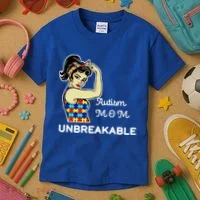 Autism Mom Unbreakable Puzzle Pieces Kids T-Shirt thumb 3