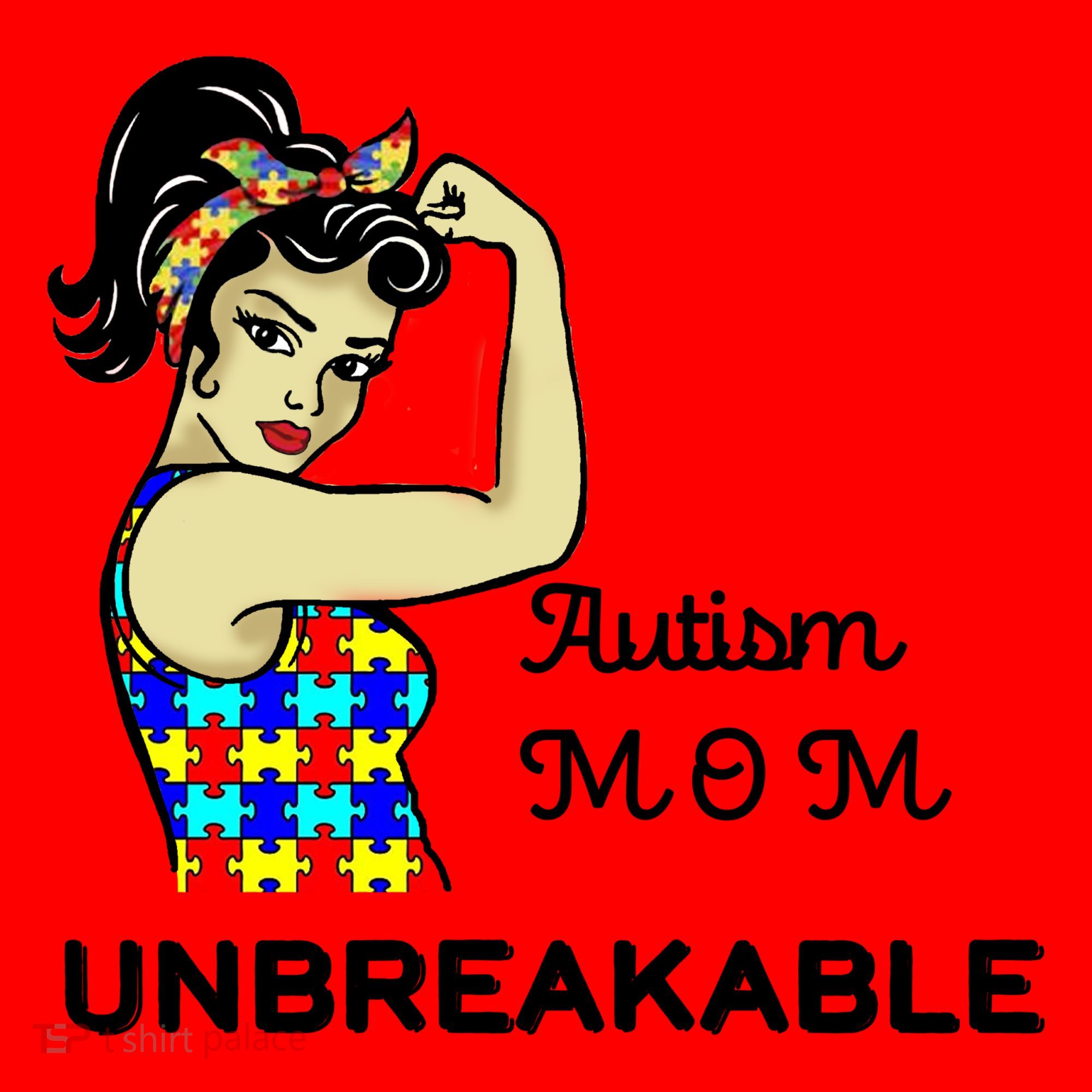 Autism Mom Unbreakable Puzzle Pieces Santa Hat
