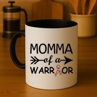 Autism Momma of a Warrior Coffee Mug thumb 4