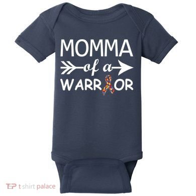 Autism Momma of a Warrior Baby Bodysuit