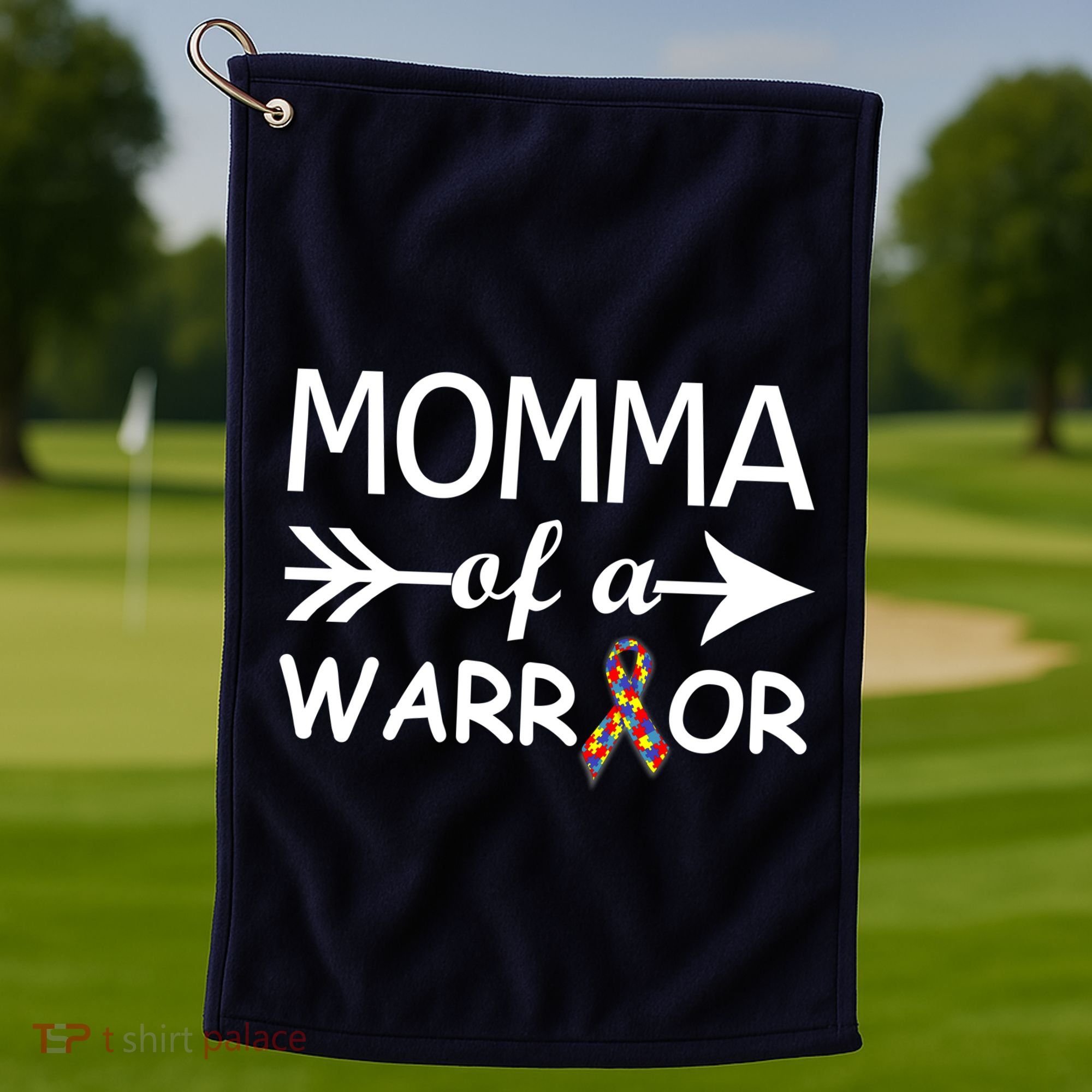 Autism Momma of a Warrior Golf Towel