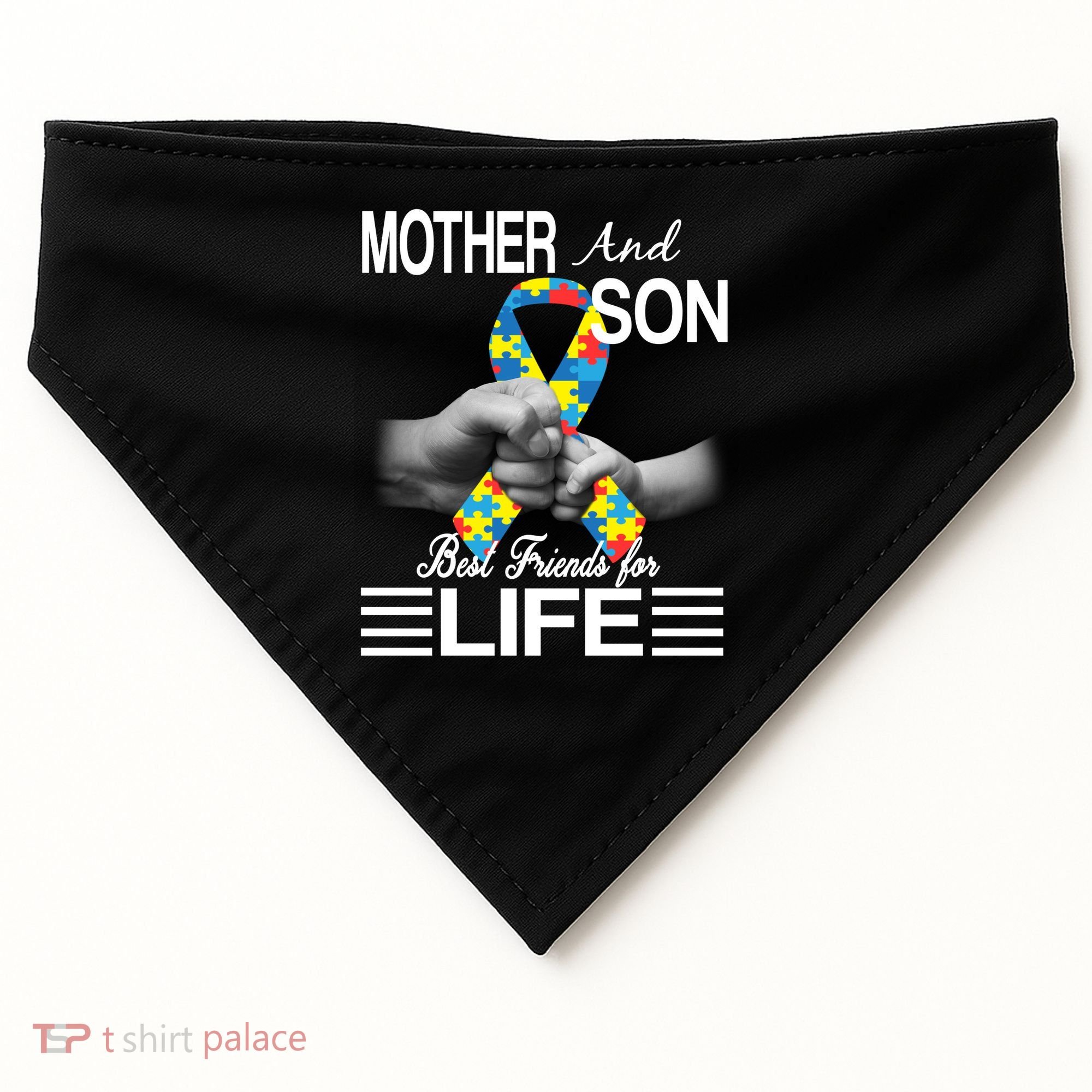 Autism Mother And Son Best Friends For Life USA-Made Doggie Bandana