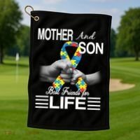 Autism Mother And Son Best Friends For Life Golf Towel thumb 1