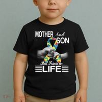Autism Mother And Son Best Friends For Life Toddler T-Shirt thumb 2