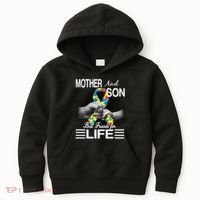 Autism Mother And Son Best Friends For Life Kids Hoodie thumb 0