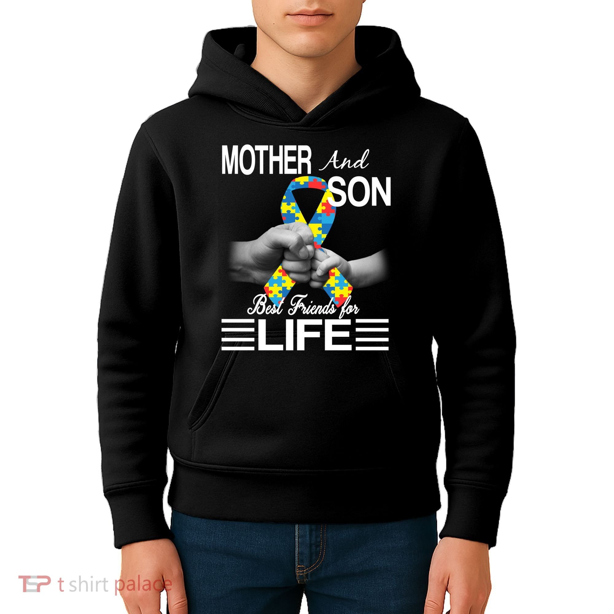 Autism Mother And Son Best Friends For Life Kids Hoodie