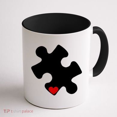 Autism Puzzle Heart Piece Coffee Mug back