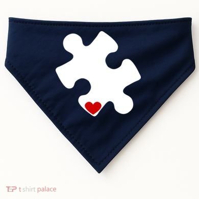 Autism Puzzle Heart Piece USA-Made Doggie Bandana