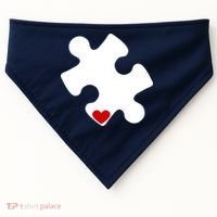 Autism Puzzle Heart Piece USA-Made Doggie Bandana thumb 0