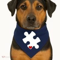 Autism Puzzle Heart Piece USA-Made Doggie Bandana thumb 1