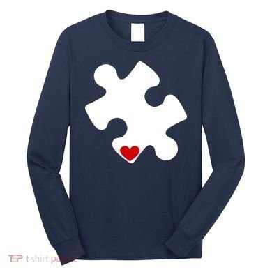 Autism Puzzle Heart Piece Long Sleeve Shirt