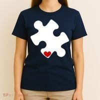 Autism Puzzle Heart Piece T-Shirt thumb 4