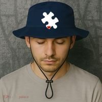 Autism Puzzle Heart Piece Bucket Hat thumb 2