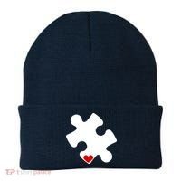 Autism Puzzle Heart Piece Beanie thumb 0