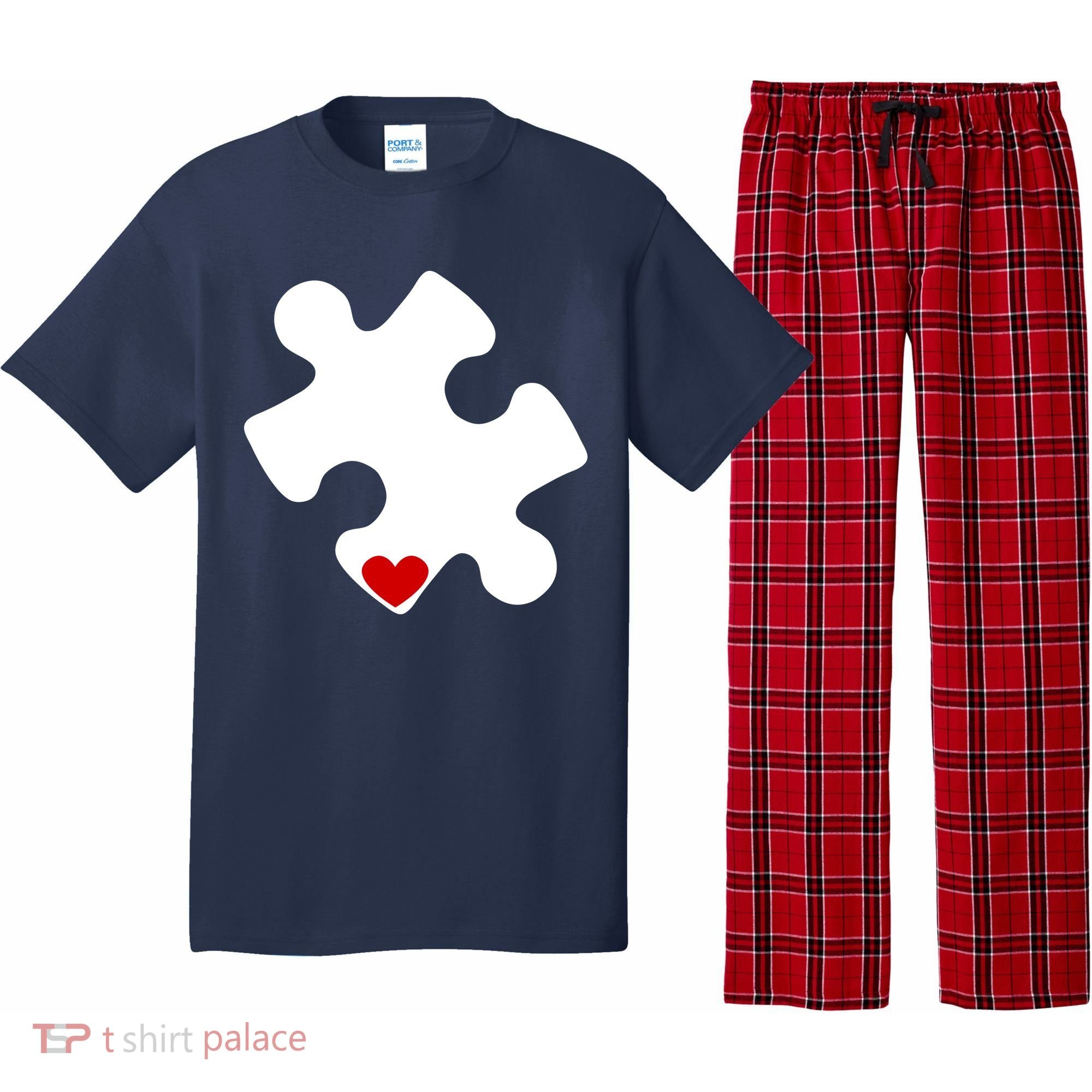 Autism Puzzle Heart Piece Pajama Set