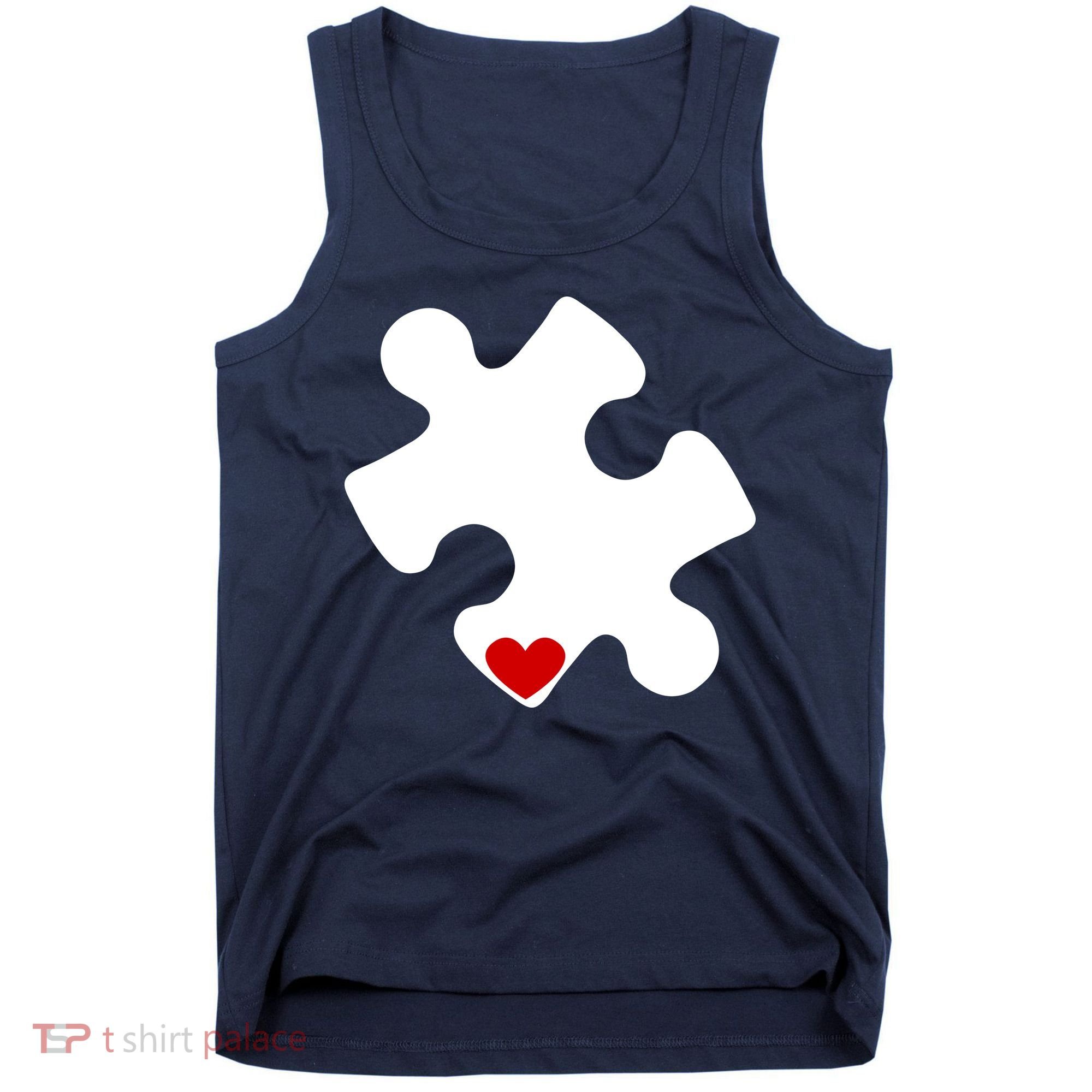 Autism Puzzle Heart Piece Tank Top
