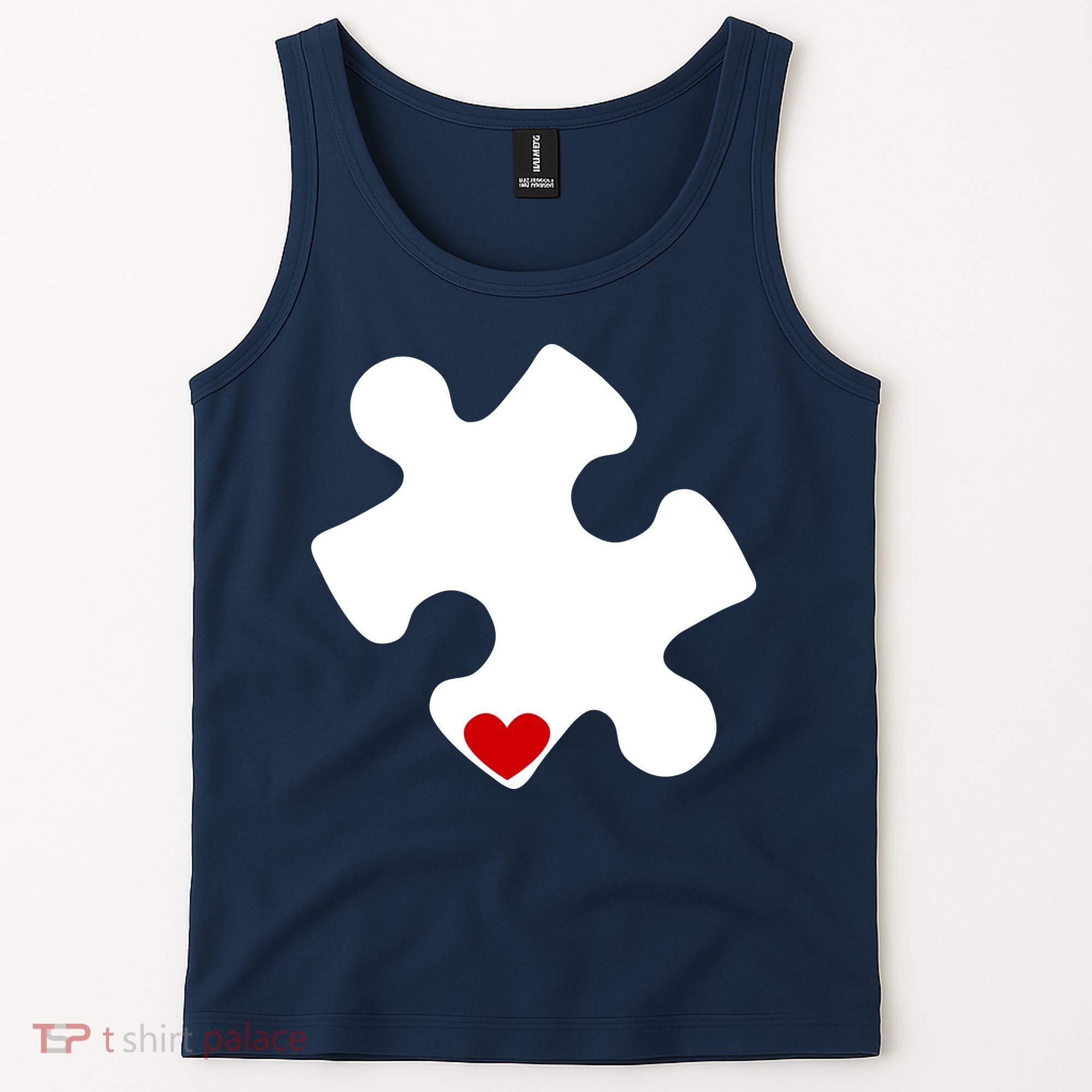 Autism Puzzle Heart Piece Tank Top