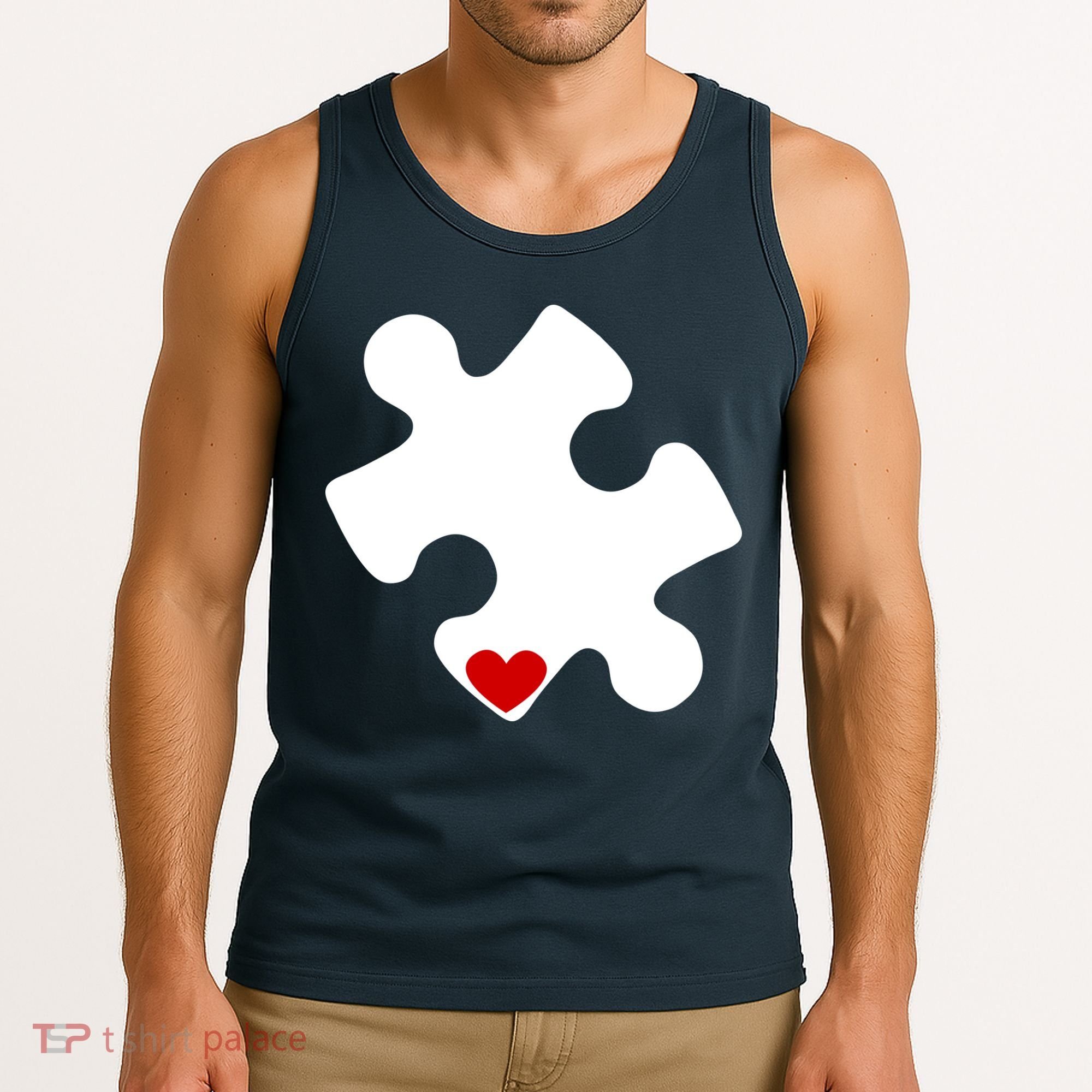 Autism Puzzle Heart Piece Tank Top