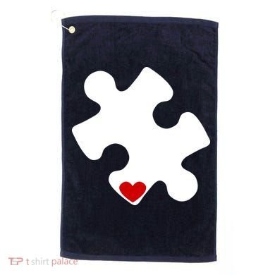 Autism Puzzle Heart Piece Golf Towel