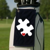 Autism Puzzle Heart Piece Golf Towel thumb 2