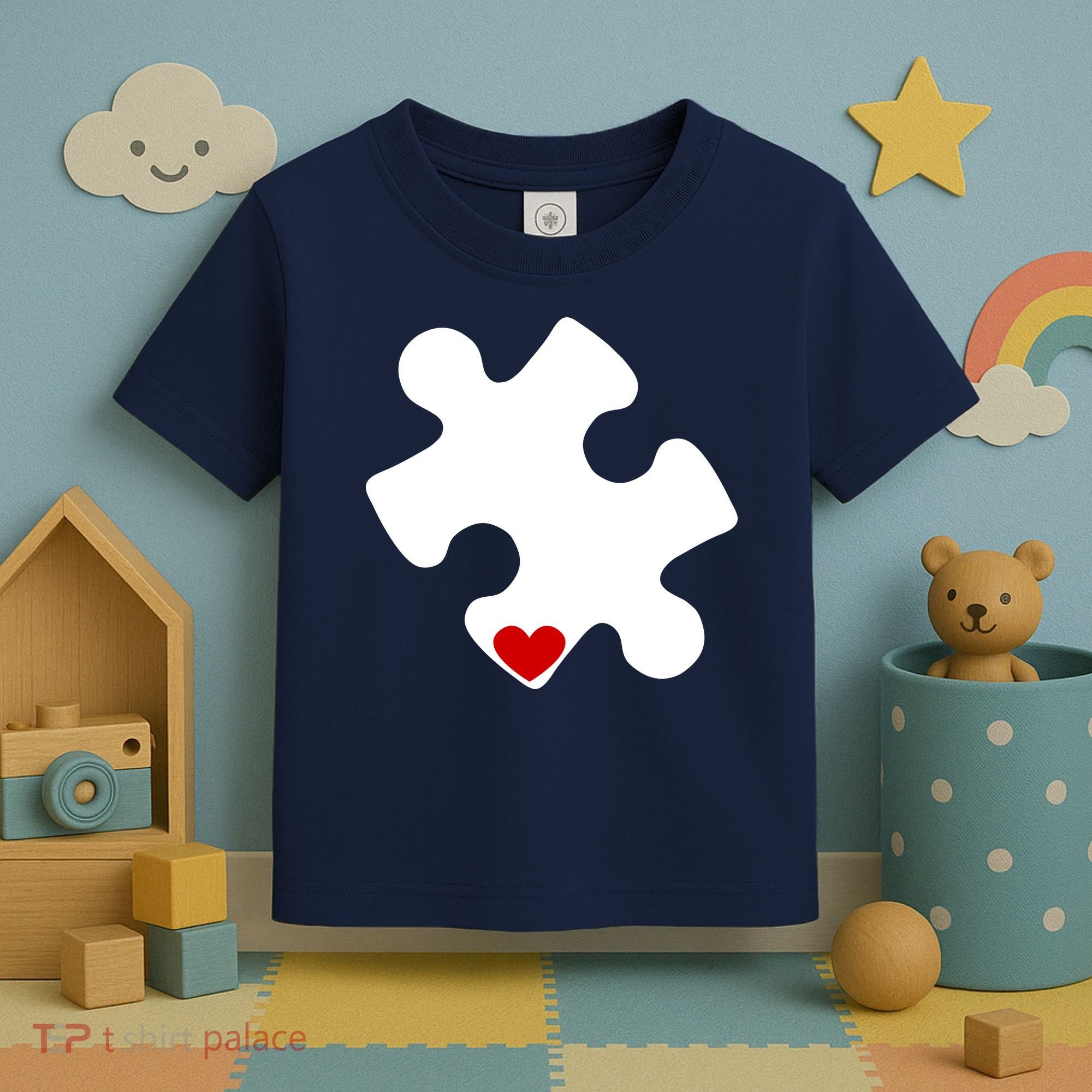 Autism Puzzle Heart Piece Toddler T-Shirt