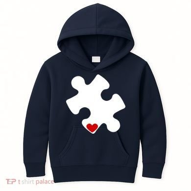 Autism Puzzle Heart Piece Kids Hoodie
