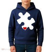 Autism Puzzle Heart Piece Kids Hoodie thumb 4
