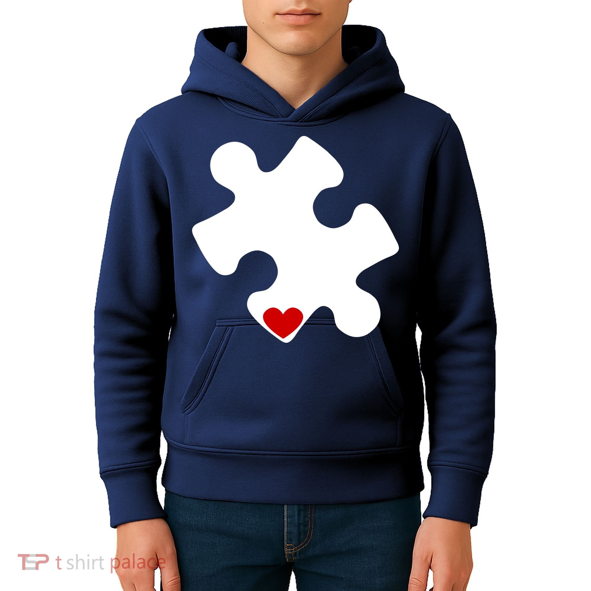 Autism Puzzle Heart Piece Kids Hoodie