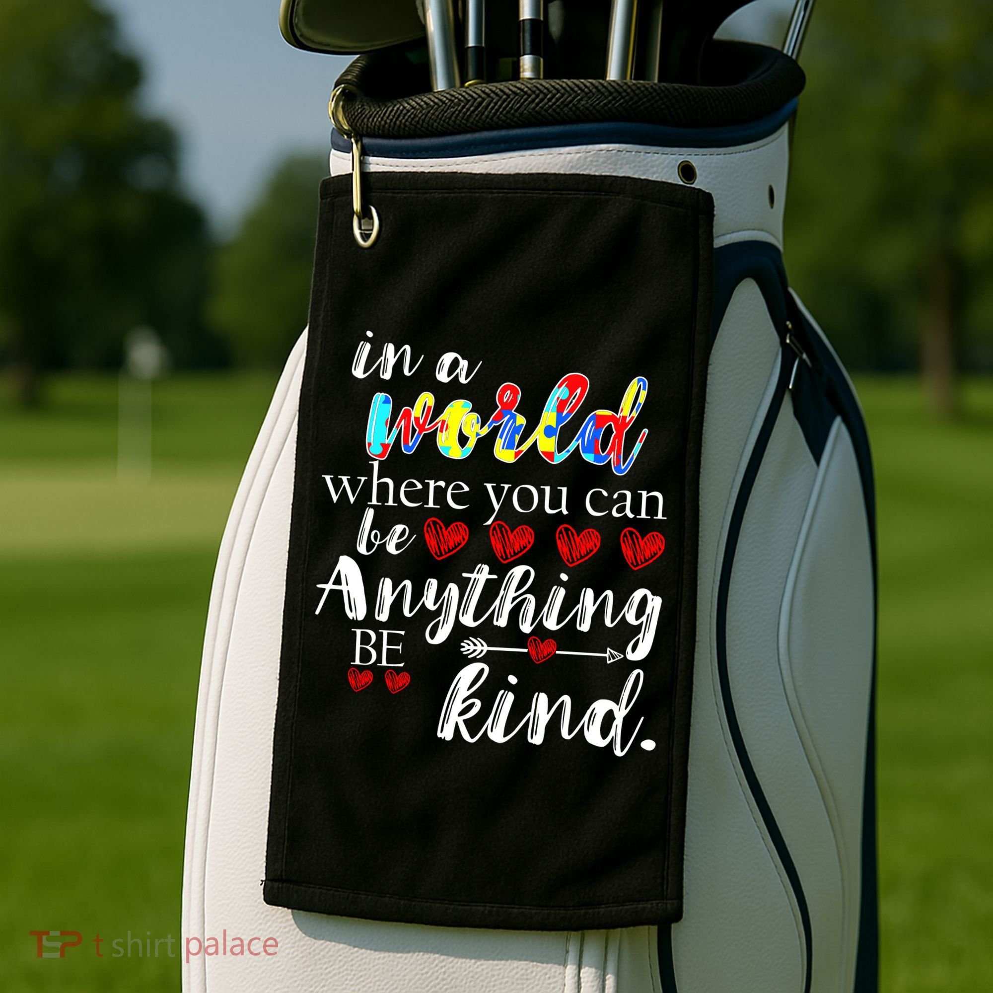 Autism Quote World Where You Can Be Anything Golf Towel
