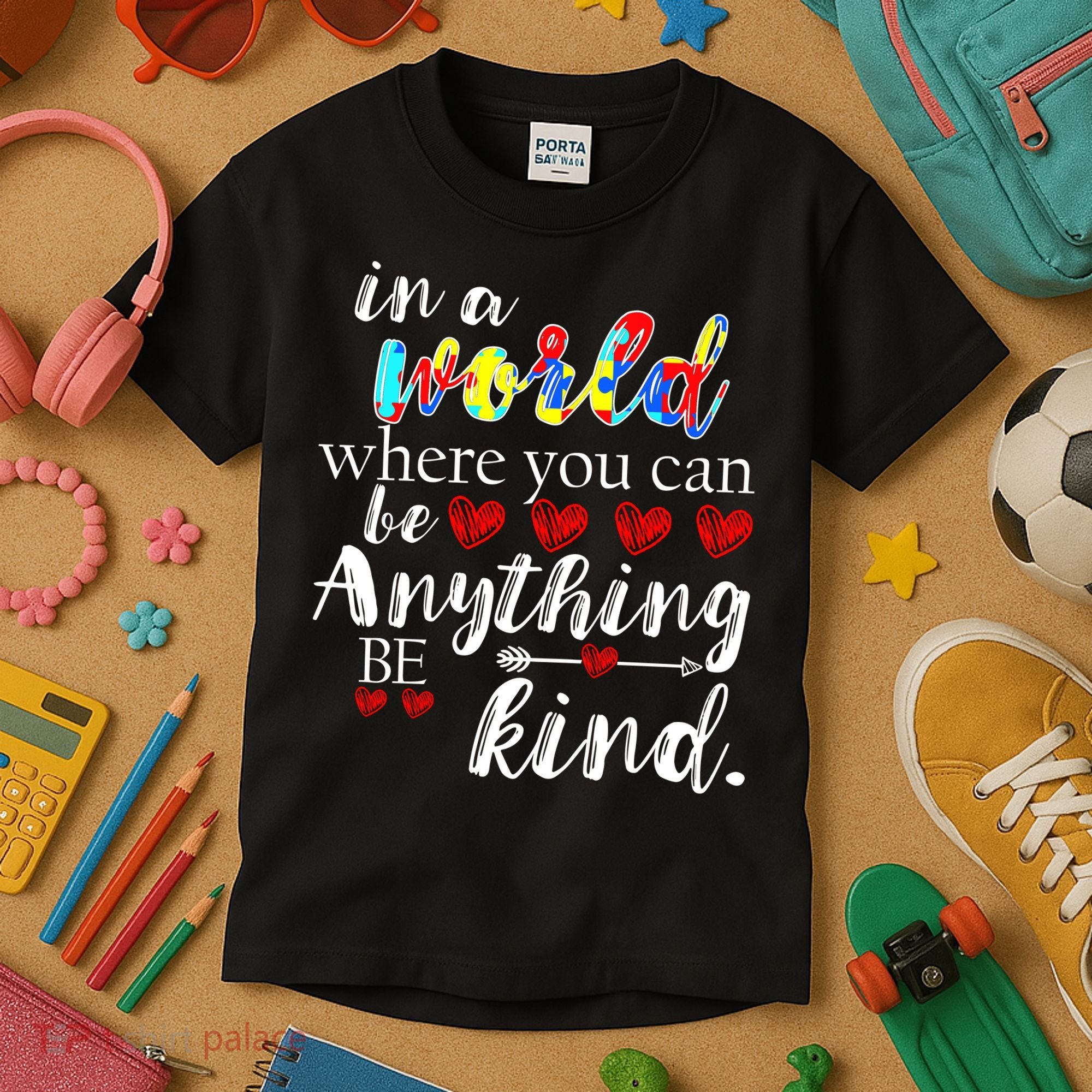 Autism Quote World Where You Can Be Anything Kids T-Shirt