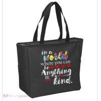 Autism Quote World Where You Can Be Anything Tote Bag thumb 2