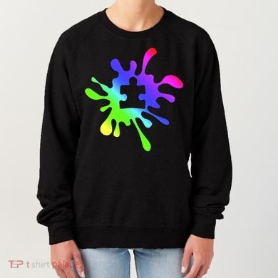 Autism Rainbow Puzzle Splatter  Women's Sweatshirt