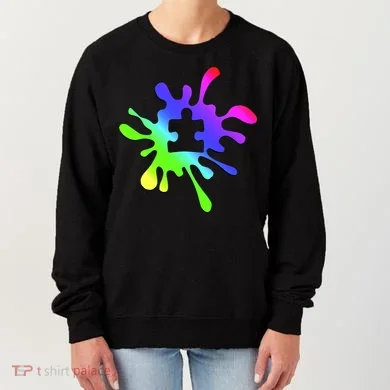 Autism Rainbow Puzzle Splatter  Women's Sweatshirt
