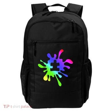 Autism Rainbow Puzzle Splatter  Backpack