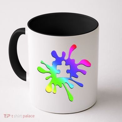 Autism Rainbow Puzzle Splatter  Coffee Mug
