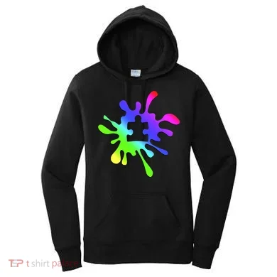 Autism Rainbow Puzzle Splatter  Women's Hoodie