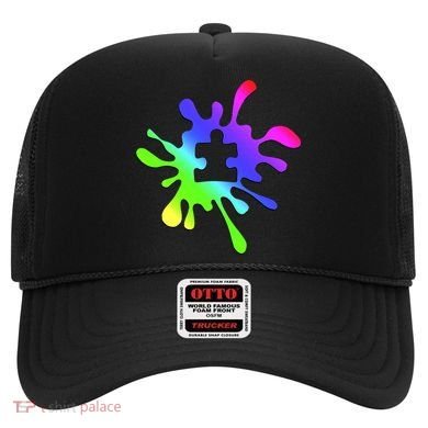 Autism Rainbow Puzzle Splatter  Hat