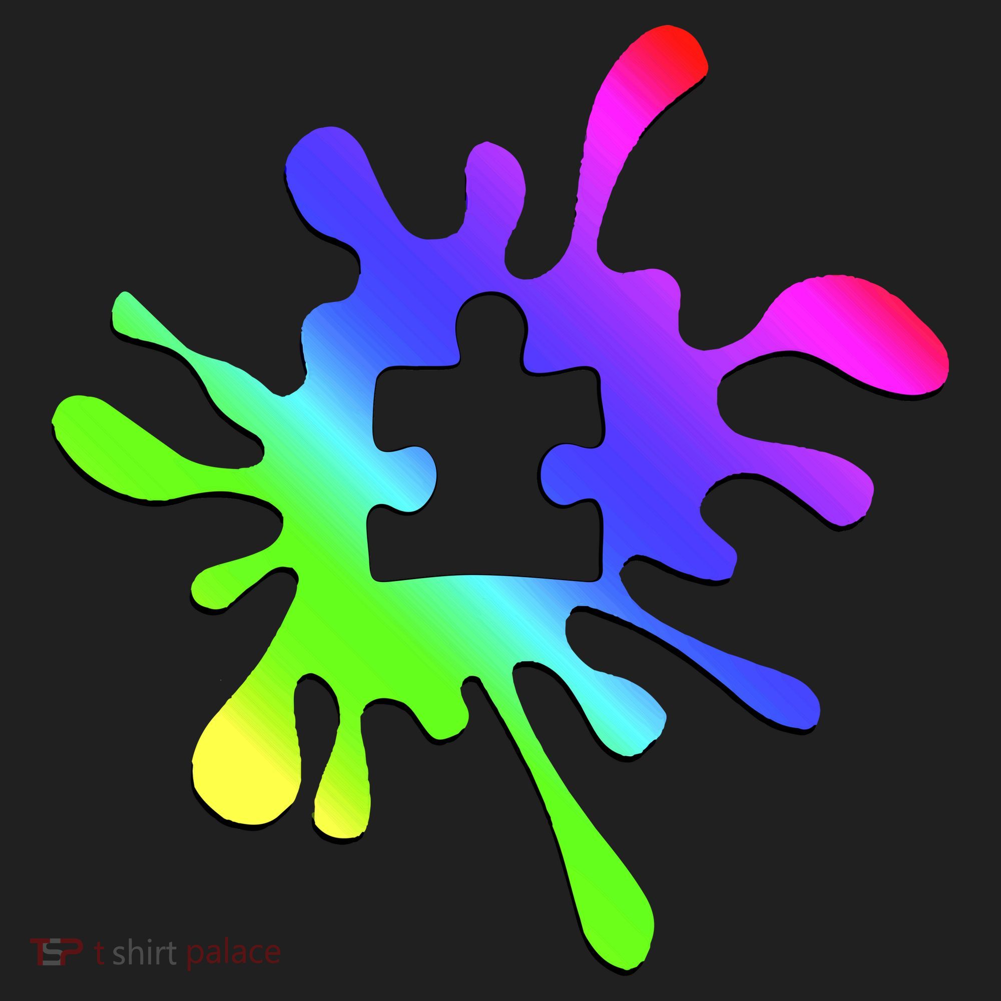 Autism Rainbow Puzzle Splatter  Hat