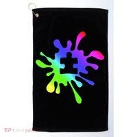 Autism Rainbow Puzzle Splatter  Golf Towel thumb 0