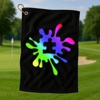 Autism Rainbow Puzzle Splatter  Golf Towel thumb 1