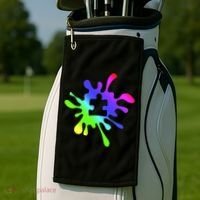 Autism Rainbow Puzzle Splatter  Golf Towel thumb 2